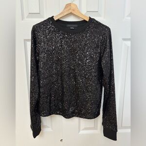 Sanctuary Black Sequin Long Sleeve Top